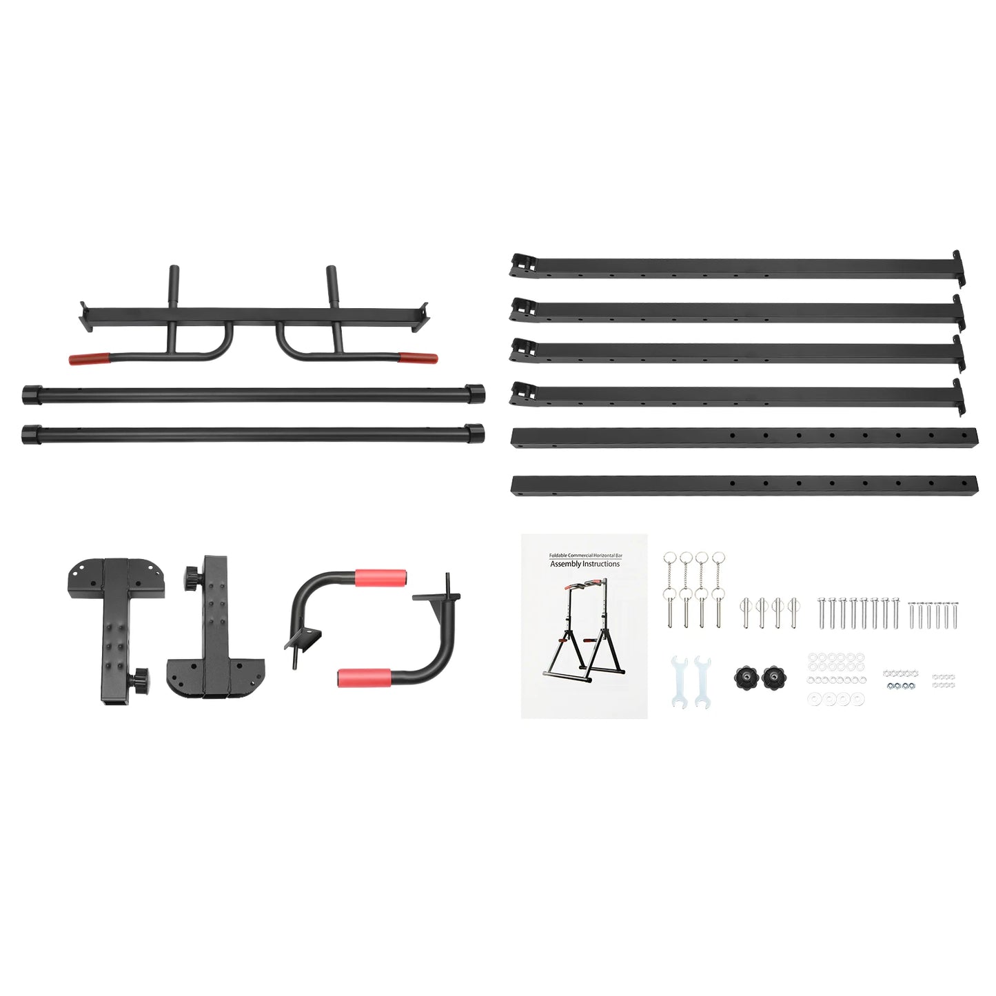 Adjustable Pull Up Bar Foldable Parallel Bars Training Station