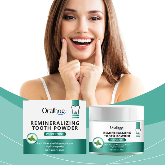 Oralhoe Fresh Breath Teeth Whitening Powder Mint Formula