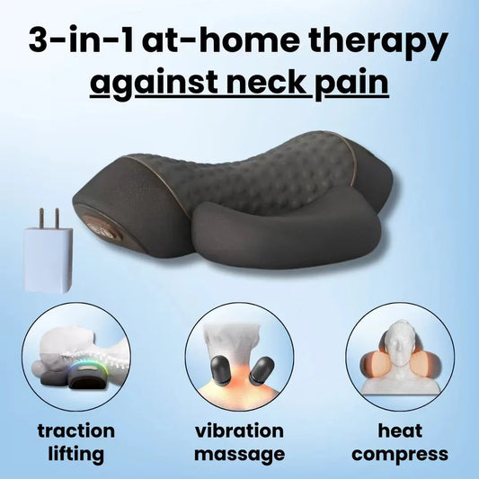Okayso Soothe Three In One Neck Massager With Cervical Pillow Heat Vibration Traction