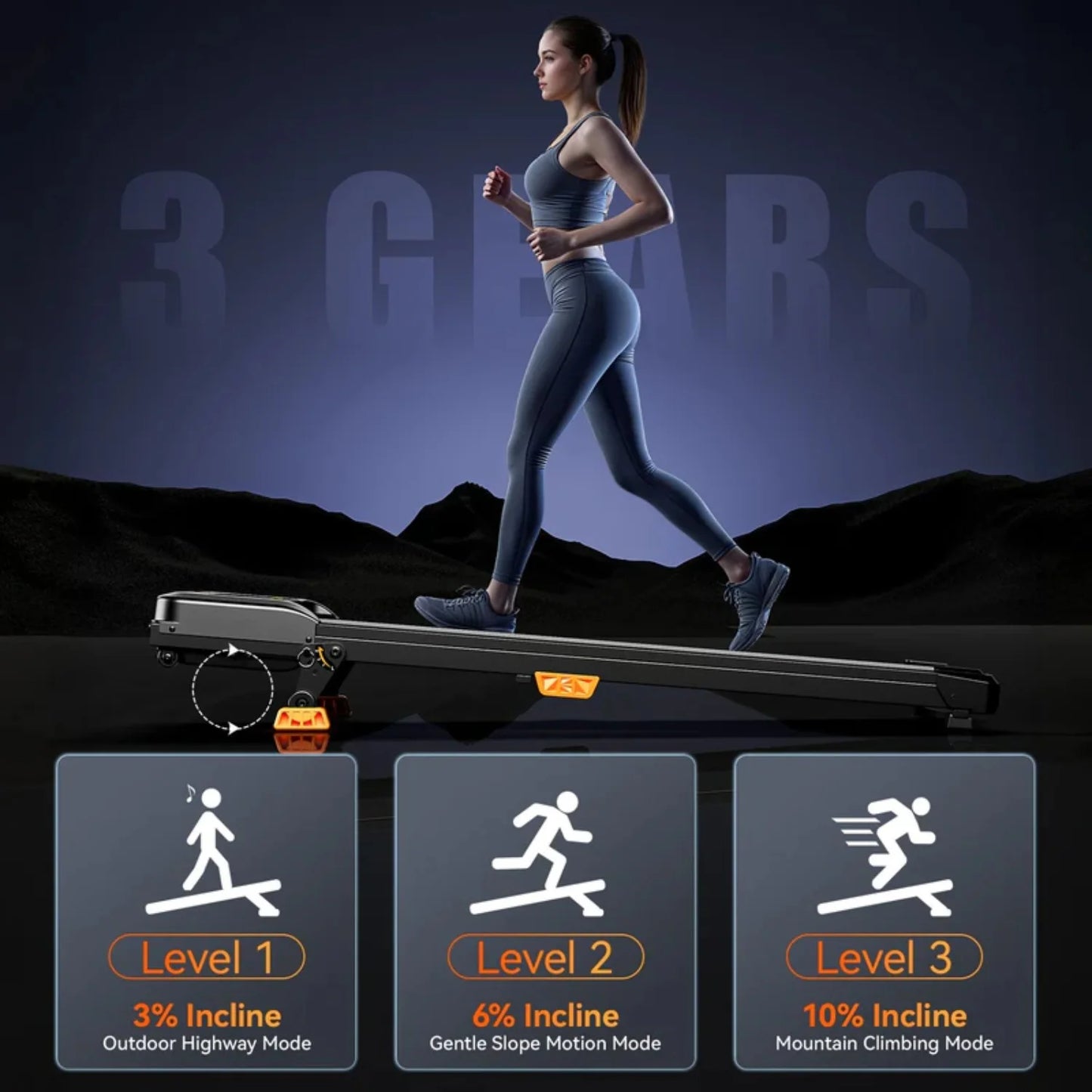 NONEDriving Portable Incline Walking Pad Under Desk Treadmill