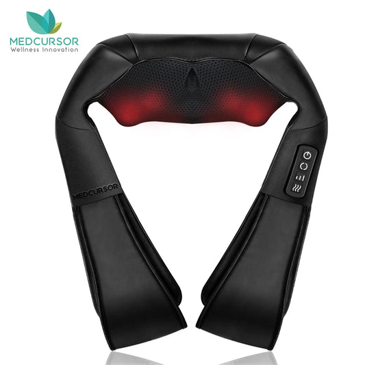 Medcursor Shiatsu Neck and Shoulder Massager Heated Back Massager U Shape Deep Kneading Pillow