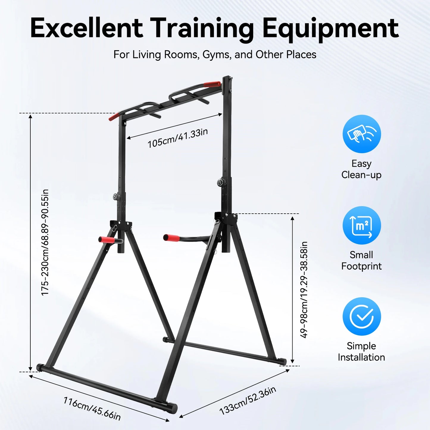 Adjustable Pull Up Bar Foldable Parallel Bars Training Station