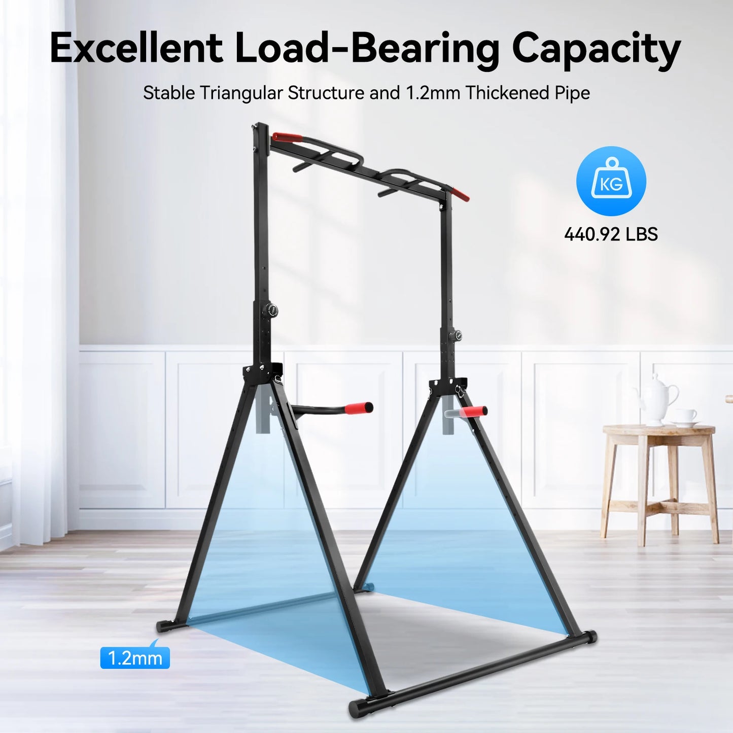 Adjustable Pull Up Bar Foldable Parallel Bars Training Station