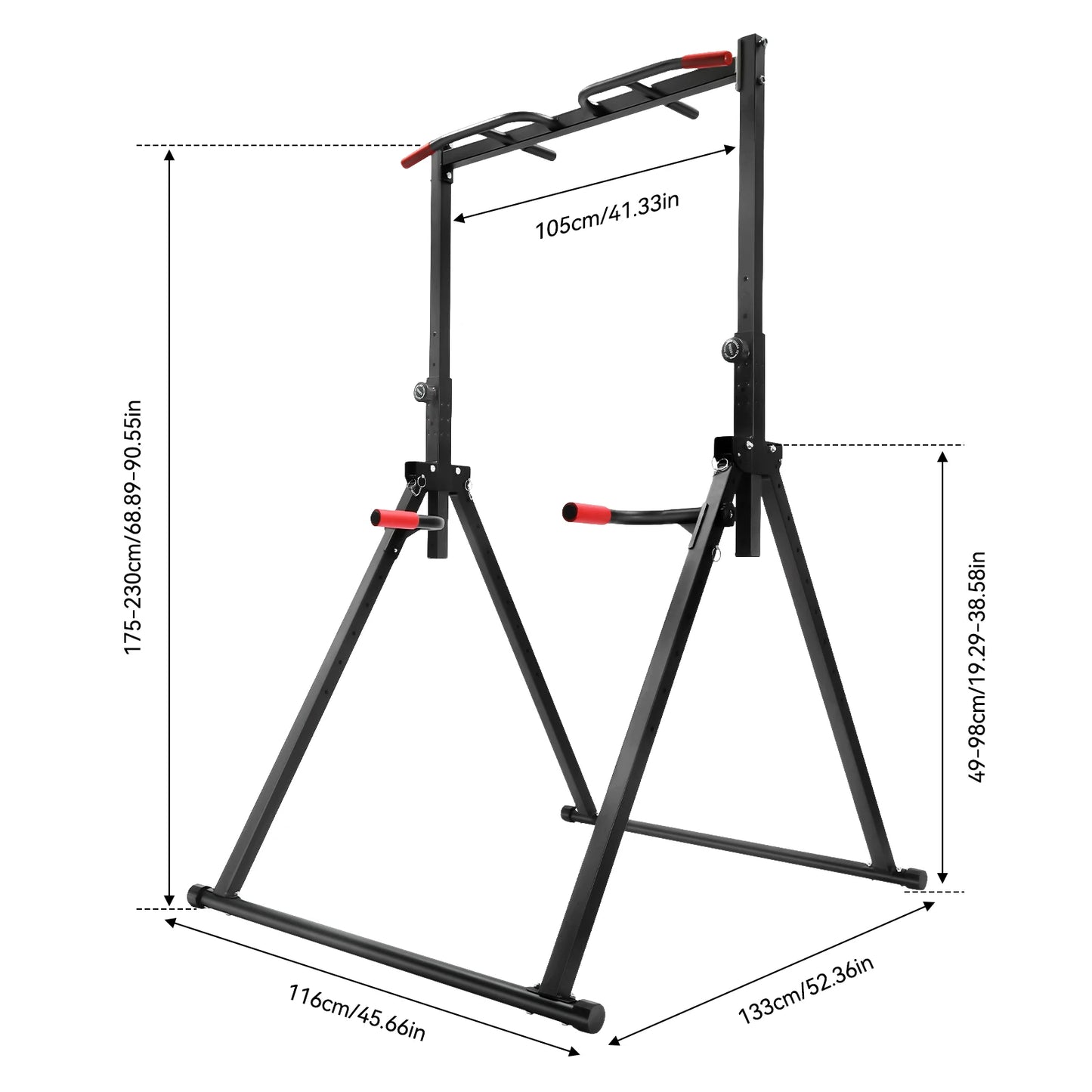 Adjustable Pull Up Bar Foldable Parallel Bars Training Station