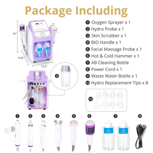 UNOISETION Hydro Water Oxygen Jet Peel Facial Machine RF Lifting