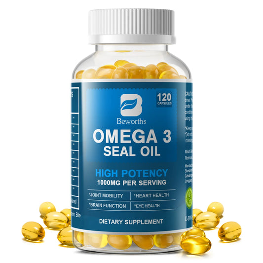 Beworths Seal Oil Capsules Omega 3 DHA EPA DPA For Immunity Brain Health