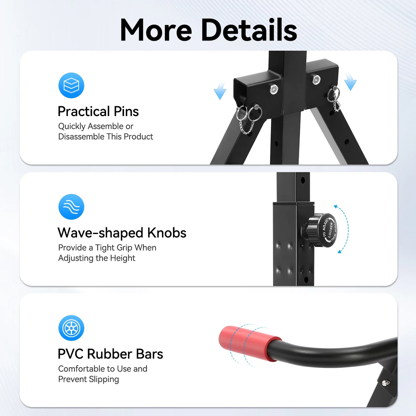 Adjustable Pull Up Bar Foldable Parallel Bars Training Station